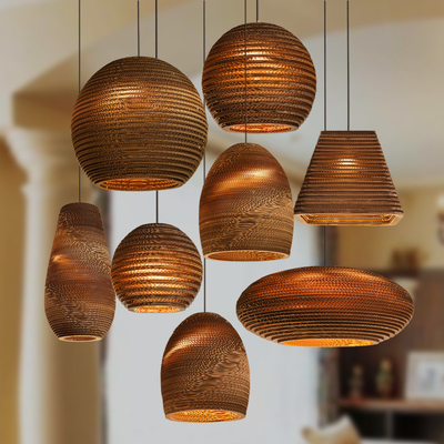 Paper honeycomb pendant lights cardboard living room restaurant cafe Moon24 pendant Lamp（WH-AP-469）