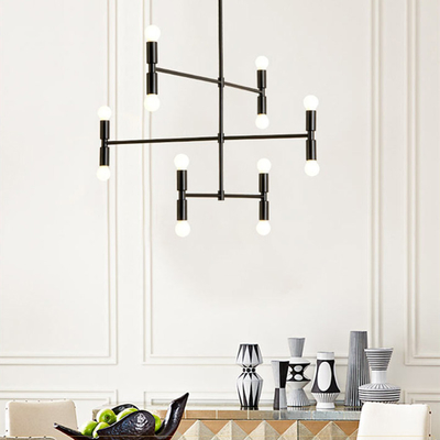 Postmodern chandelier Black Gold Adjustable whirling Indoor lounge room Atomium Chandeliers(WH-MI-342)