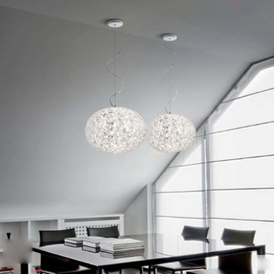 Post Modern Living room Acrylic Oval Ball Chandelier  Bedroom Planet Suspension Lamp(WH-MI-385)