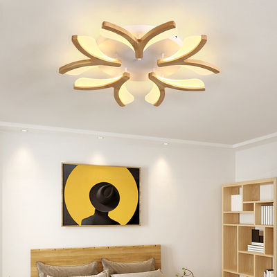 Nordic Log LED Ceiling Lamp Creative Personality Bedroom Book Room Simple Modern Solid Wood ceiling lights(WH-WA-45)