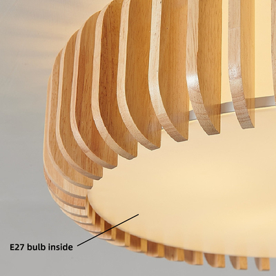 Modern Natural Wooden Ceiling Lamp for Bedroom Rubber Round Wooden ceiling lamp(WH-WA-48)