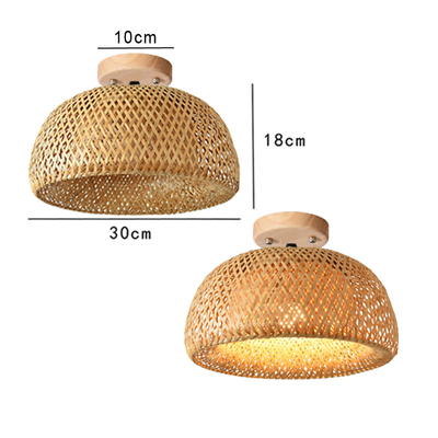Modern Natural Bamboo Ceiling Lights E27 Minimalism Home wicker rattan ceiling lamp(WH-WA-52)