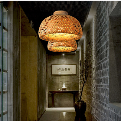 Modern Natural Bamboo Ceiling Lights E27 Minimalism Home wicker rattan ceiling lamp(WH-WA-52)