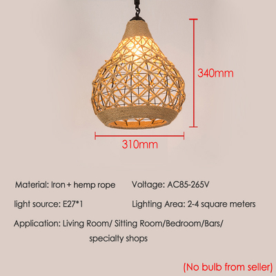 Creative Hemp Rope Chandelier Retro Bar Theme Restaurant Pendant Lamp(WH-VP-199)