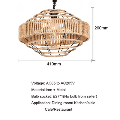 Retro Nordic Chandelier Clothing Store Industrial Hemp Rope Headlight Lamp（WH-VP-202)