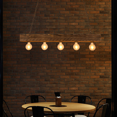 Solid Wood Chandelier Creative Industrial Style Restaurant Living Room Hot Pot Shop vintage pendant lights(WH-VP-214)