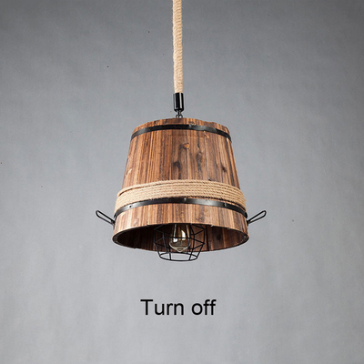 American Retro Wood Barrel Chandelier Restaurant Dining Room Pendant Lamps(WH-VP-215)