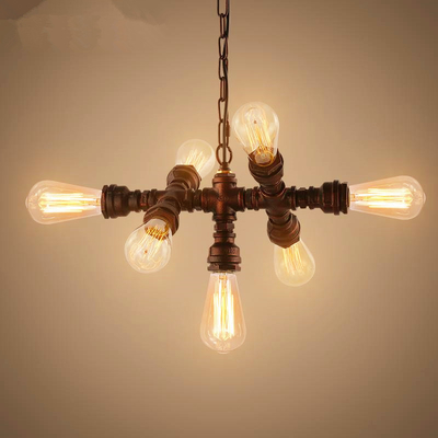 Loft Industrial Style Retro Water Pipe Chandelier Restaurant Aisle Coffee Shop Iron pendant lamp(WH-VP-222)