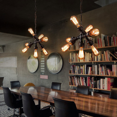 Loft Industrial Style Retro Water Pipe Chandelier Restaurant Aisle Coffee Shop Iron pendant lamp(WH-VP-222)