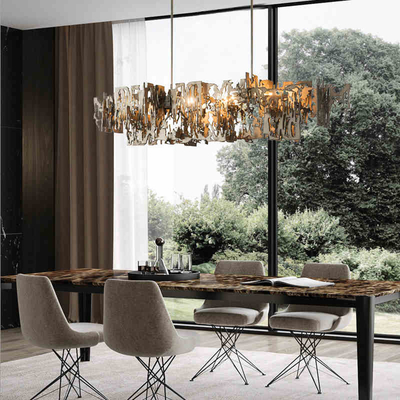 Modern Designer metal fragment Art Chandelier Rectangle Kitchen Island Hanging light(WH-MI-453)