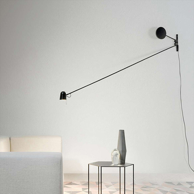 Minimalism Design Wall Lamp Black White Italian Simple Living Room Bedroom Dimmable Wall Lamp(WH-OR-245)