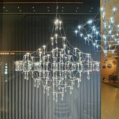 Modern Crystal Ceiling Chandelier Lighting Stainless Steel Fireflies Pendant Lamp nickel pendant light(WH-AP-542)