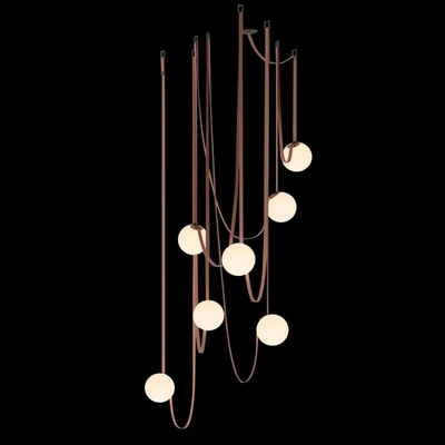 Minimalist Duplex Floor Wabi Sabi Style Designer Villa Belt Living Room Dining Room linear pendant lighting(WH-AP-560）