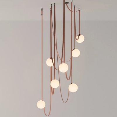 Minimalist Duplex Floor Wabi Sabi Style Designer Villa Belt Living Room Dining Room linear pendant lighting(WH-AP-560）