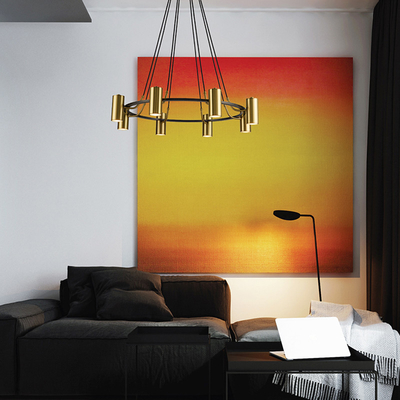 Minimalist Chandeliers Gold LED Black Ring Living Room Dining Lighting circular pendant light(WH-AP-567)