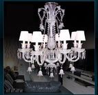 Silver Candle Crystal Chandelier Light With Lampshade （WH-CY-60)