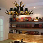 Black antler chandelier Lighting With Lampshade For Coffee Bar Restaurant (WH-AC-05)