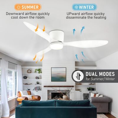 DC motor Large Air Volume Remote Control for Kitchen Bedroom Dining room Modern Ceiling Fan with LED Light (WH-VLL-34)