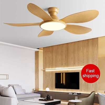 52inch Modern LED 60W Low Floor 35W Ceiling Fans With Remote Control wood Ceiling Fan With Light (WH-VLL-35)