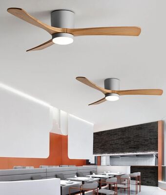 3 Carved Wood Fan Blades Noiseless Reversible Motor Low Profile Ceiling Fan With Lights (WH-VLL-36)