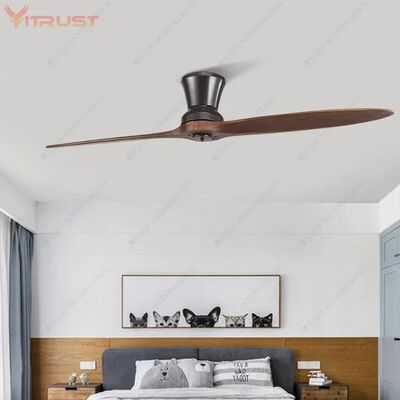 Dimmable ceiling fan with LED Light 60 inch Indoor wood Two-Blade Ceiling Fan light(WH-VLL-40)