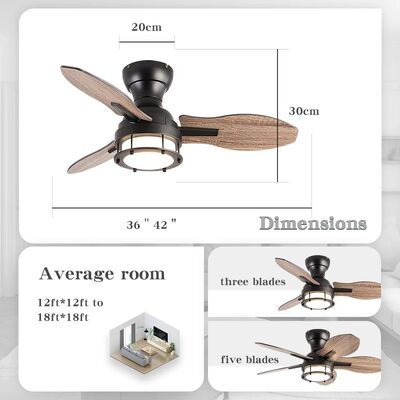 Living Room Bedroom LED Ceiling Fan Round Macaroon Lamp Bladeless Ceiling fan Light (WH-CLL-52)