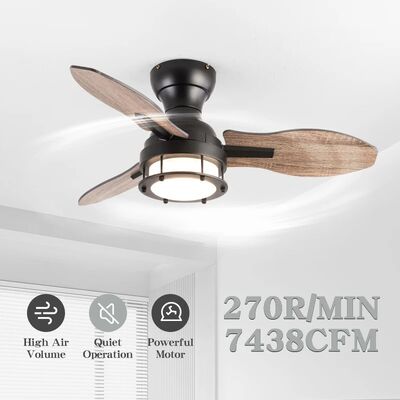 Living Room Bedroom LED Ceiling Fan Round Macaroon Lamp Bladeless Ceiling fan Light (WH-CLL-52)