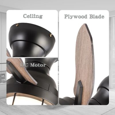 Living Room Bedroom LED Ceiling Fan Round Macaroon Lamp Bladeless Ceiling fan Light (WH-CLL-52)