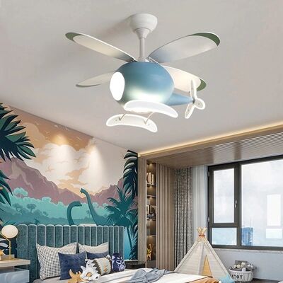 Kids Bedroom Home Flying Plane Ceiling fan With Led Light Remote Control Airplane Ceiling Fan Lamp(WH-CLL-56)