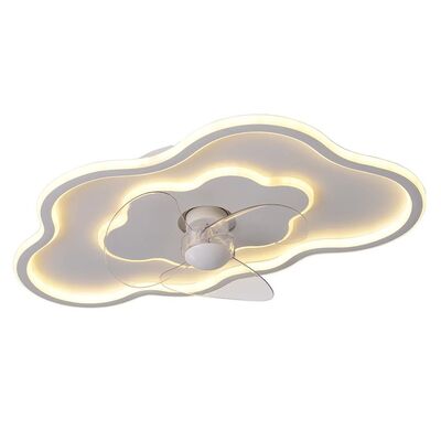Home Office Cloud-Shaped 6 Speeds 35W Reversible Motor Ceiling Mount LED Fan Light (WH-CLL-75)