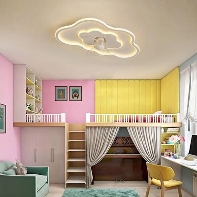 Home Office Cloud-Shaped 6 Speeds 35W Reversible Motor Ceiling Mount LED Fan Light (WH-CLL-75)