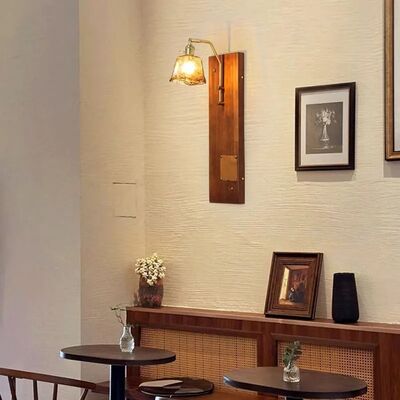Japan Retro  Art Iron Glass Wood LED Decor Wall Lamp (WH-VR-127)