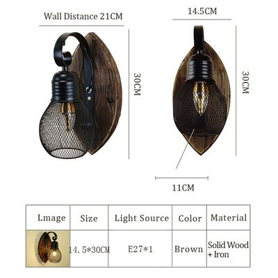 Coffee Restaurant Bar Antique Vintage Black Iron Net wall lamp (WH-VR-130)