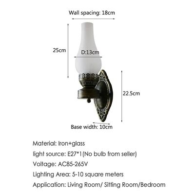 Bar Corridor Pub Bedroom Porch Lamp Glass Retro Cafe Iron Wall Lamp Vintage Oil Wall Light (WH-VR-138)