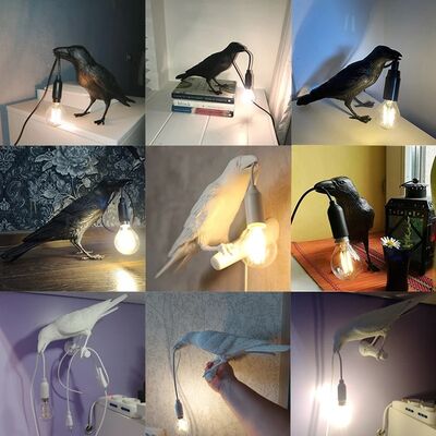 Bedroom Bedside  Resin Animal Lively Home Decor Lighting  Lucky Bird Wall Lamp (WH-VR-139)
