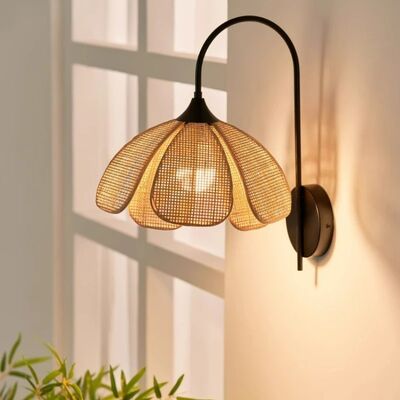 Japanese Wabi-Sabi Wall Light Rattan Weaving Petal Wall lamp  (WH-VR-140)