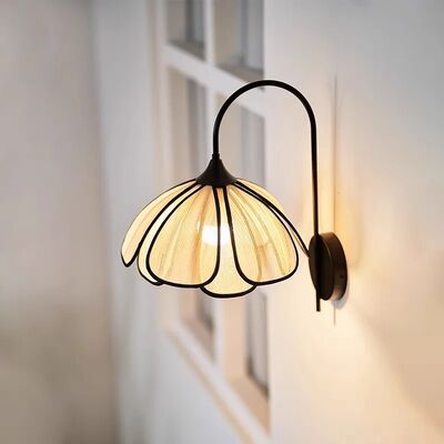 Japanese Wabi-Sabi Wall Light Rattan Weaving Petal Wall lamp  (WH-VR-140)