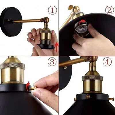 Retro staircase hallway bedside decorative wall light American industrial iron wall lamp (WH-VR-151)