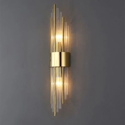 Bedroom Bedside Stairs LED Gold black strip crystal Wall Light (WH-VR-156)