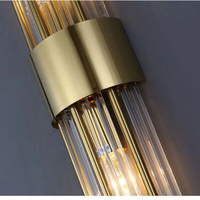 Bedroom Bedside Stairs LED Gold black strip crystal Wall Light (WH-VR-156)