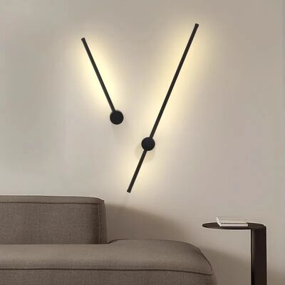 Black White Body Dimmable Aisle Sconce Lamp Minimalist Aluminium Line Mirror Lamp(WH-MR-88)