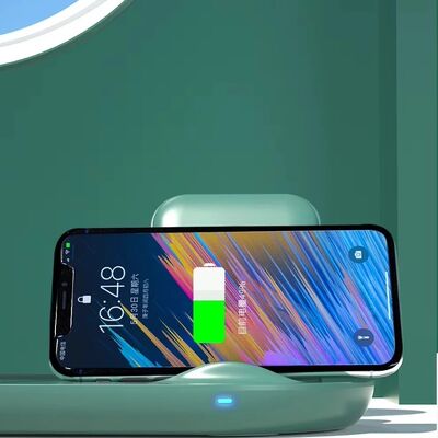 USB Rechargeable Vanity Mirror with Wireless Charger Portable 3 Colors LED Lights Makeup Mirror with lamp(WH-MR-99)