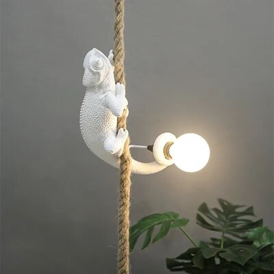 Retro pendant light Resin White color chameleon pendant Lamp Animal chandelier (WH-VP-299)