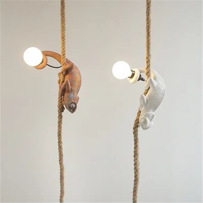 Retro pendant light Resin White color chameleon pendant Lamp Animal chandelier (WH-VP-299)