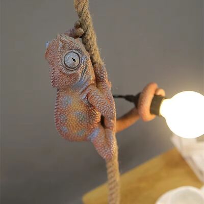 Retro pendant light Resin White color chameleon pendant Lamp Animal chandelier (WH-VP-299)