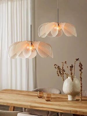 French Fabric Ceiling Pendant Lights Japanese Wabi Sabi Flower Chandelier (WH-VP-306)
