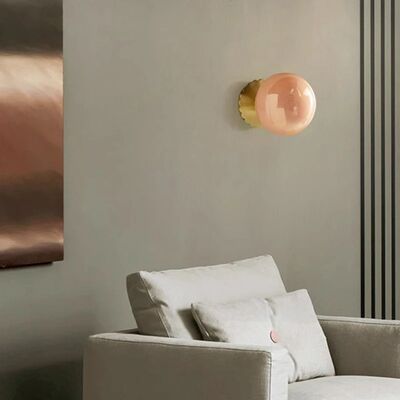 Mid century pink glass chandelier Creative Bauhaus light Vintage girl room decor light (WH-VP-319)