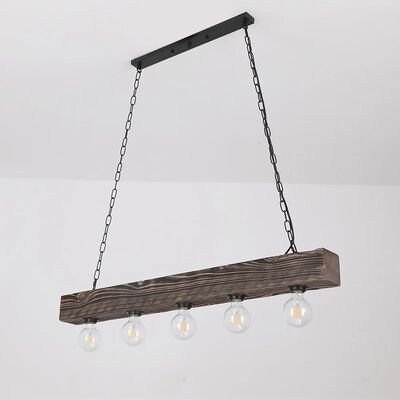 Creative Industrial Style Restaurant Living Room Pendant Light Vintage Solid Wood Chandelier (WH-VP-322)