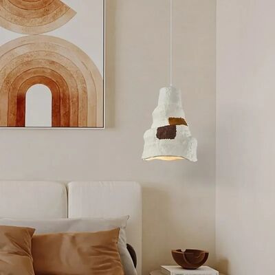 Minimalism Resin Hanging Lamp Vintage Wabi Sabi Pendant Light (WH-VP-325)