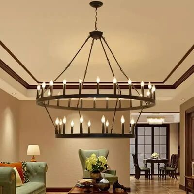 Black Metal Chandelier Lighting American Retro E14 Led Pendant Light (WH-VP-327)